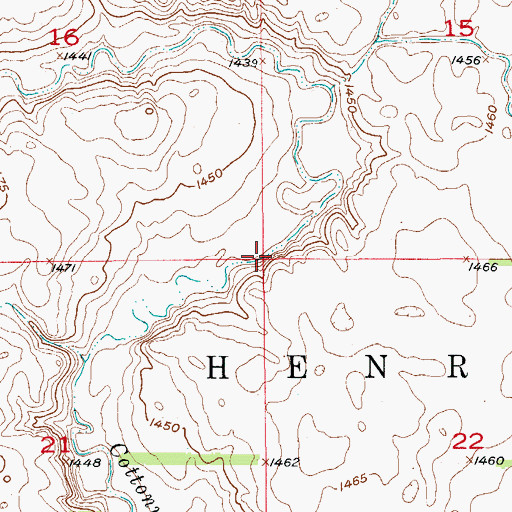 Topographic Map of Township of Henrietta, ND