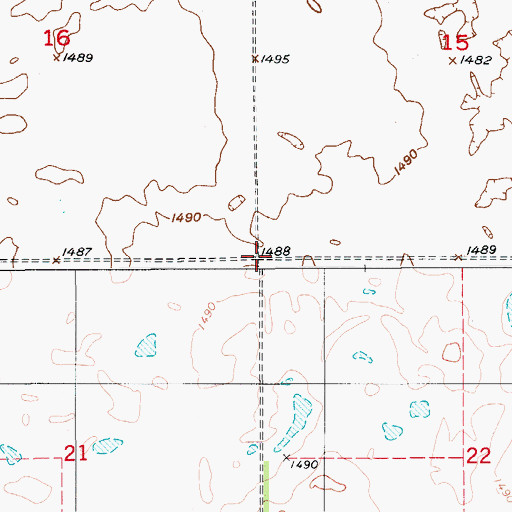 Topographic Map of Township of Russell, ND