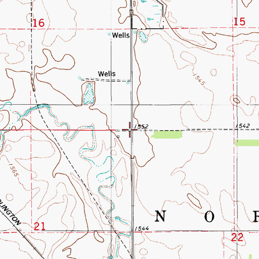 Topographic Map of Township of Nora, ND