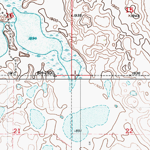 Topographic Map of Township of Raney, ND