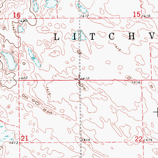 Topographic Map of Township of Litchville, ND