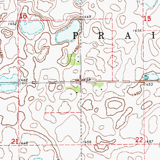 Topographic Map of Township of Prairie, ND