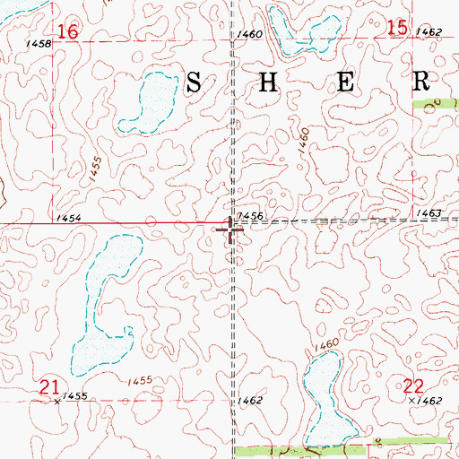 Topographic Map of Township of Sheridan, ND