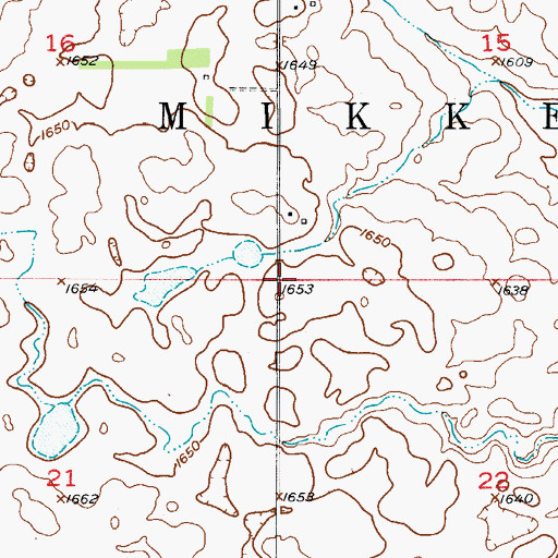 Topographic Map of Township of Mikkelson, ND