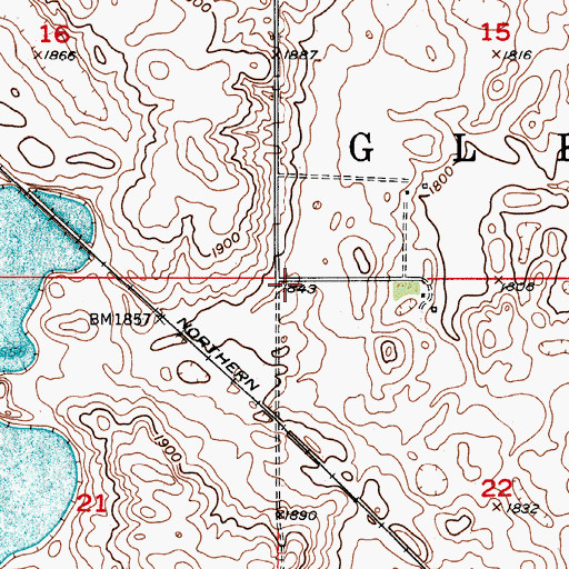 Topographic Map of Township of Glen, ND
