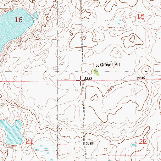 Topographic Map of Township of Alexandria, ND