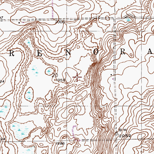 Topographic Map of Township of Grenora, ND