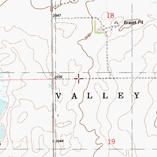 Topographic Map of Township of Fertile Valley, ND