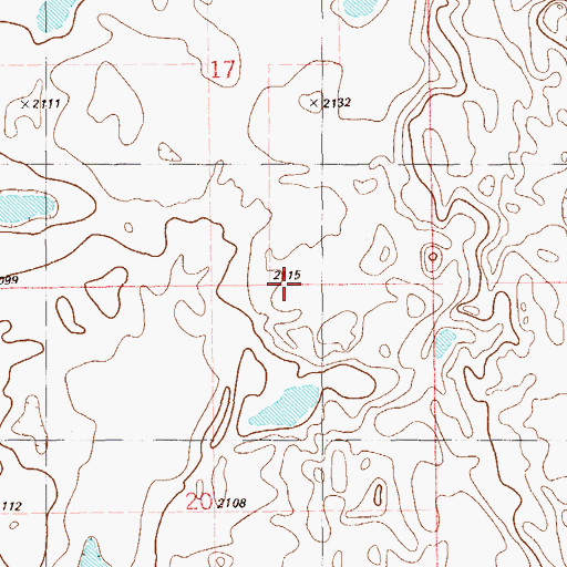 Topographic Map of Township of Daneville, ND