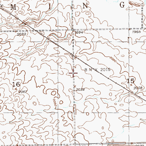 Topographic Map of Township of Blooming Prairie, ND