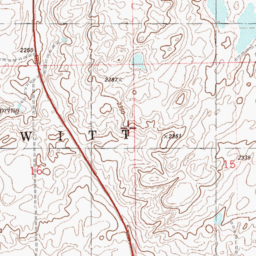 Topographic Map of Township of De Witt, ND