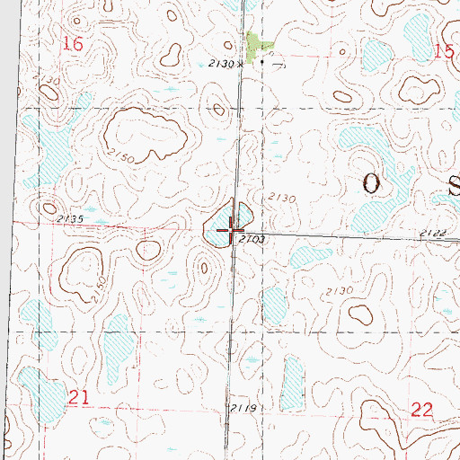 Topographic Map of Township of Osloe, ND