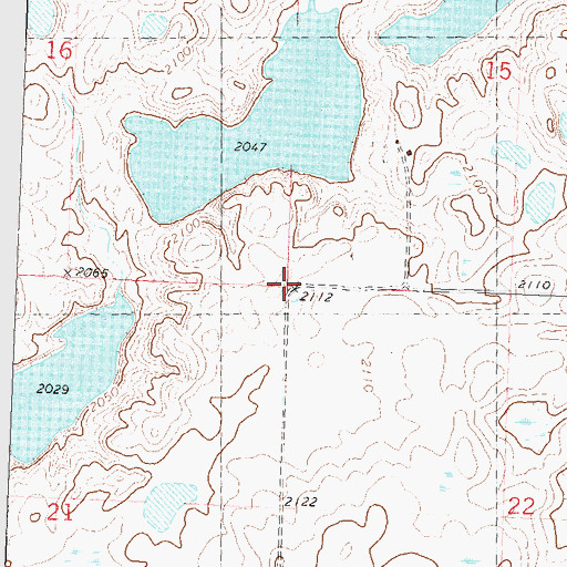 Topographic Map of Township of Kickapoo, ND