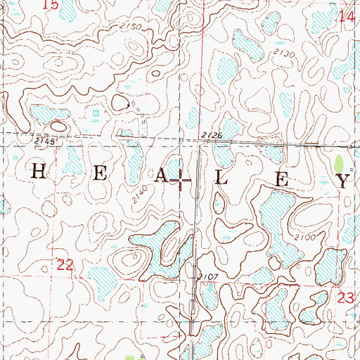 Topographic Map of Township of Shealey, ND