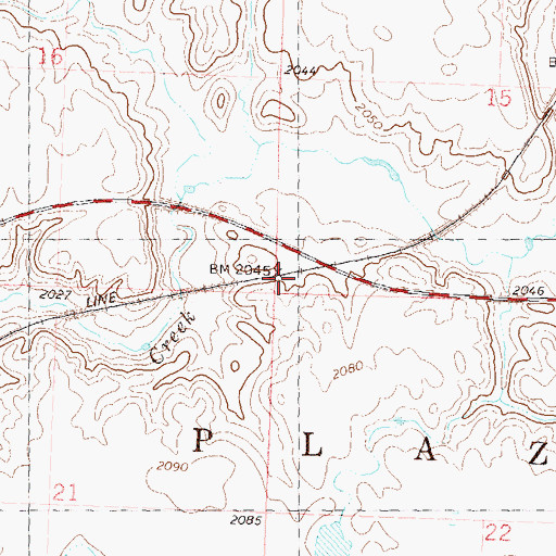Topographic Map of Township of Plaza, ND