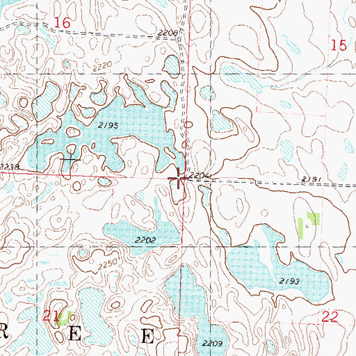 Topographic Map of Township of Ree, ND