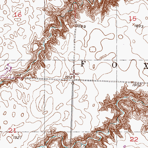 Topographic Map of Township of Foxholm, ND
