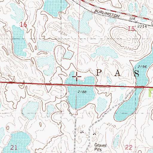 Topographic Map of Township of Passport, ND