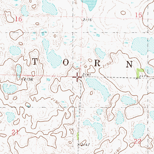 Topographic Map of Township of Torning, ND