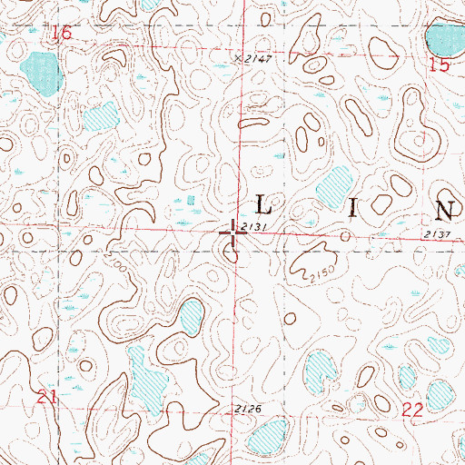 Topographic Map of Township of Linton, ND