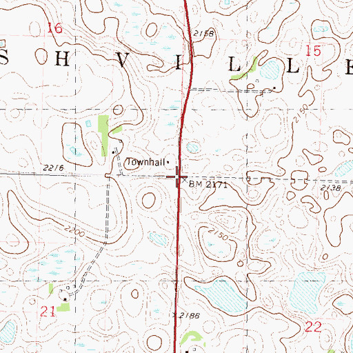 Topographic Map of Township of Rushville, ND