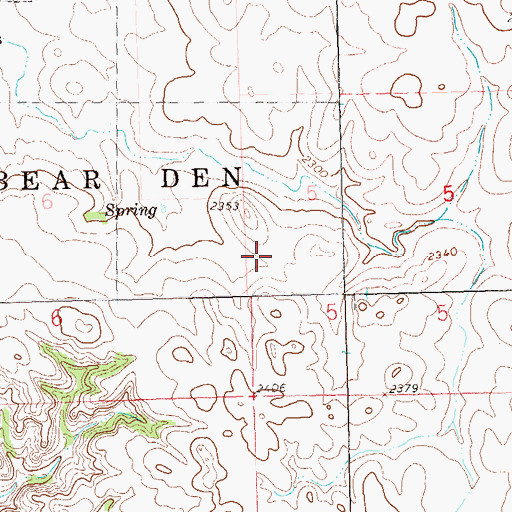 Topographic Map of Township of Bear Den, ND