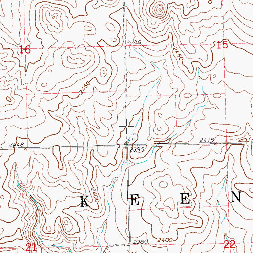 Topographic Map of Township of Keene, ND