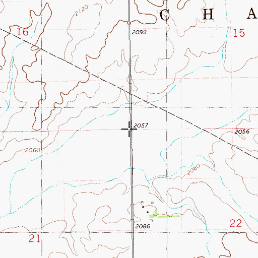 Topographic Map of Township of Charbon, ND