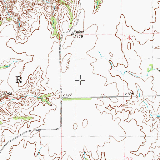 Topographic Map of Township of Wilbur (historical), ND
