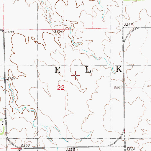 Topographic Map of Township of Elk (historical), ND