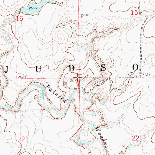 Topographic Map of Township of Judson, ND