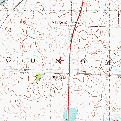 Topographic Map of Township of Economy, ND