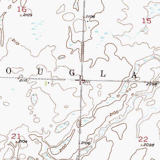 Topographic Map of Township of Douglas, ND