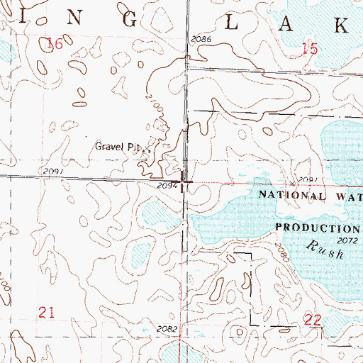 Topographic Map of Township of Spring Lake, ND