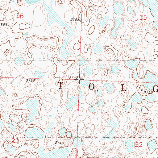 Topographic Map of Township of Tolgen, ND