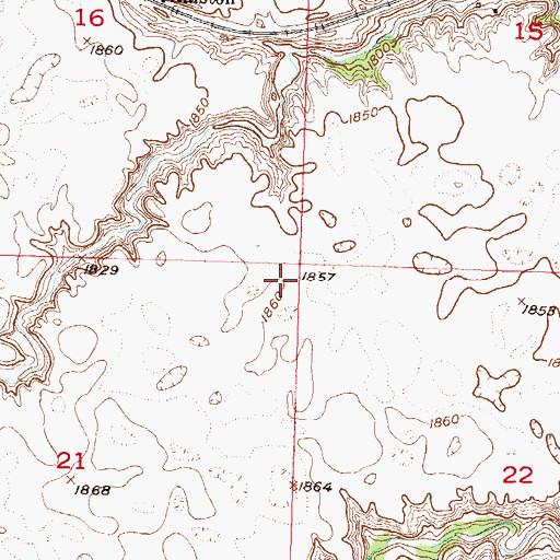 Topographic Map of Township of Burlington, ND