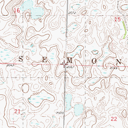 Topographic Map of Township of Rosemont, ND