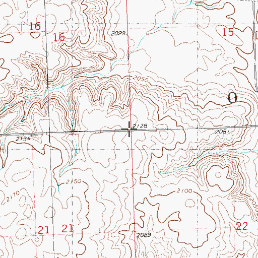 Topographic Map of Township of Oakland, ND