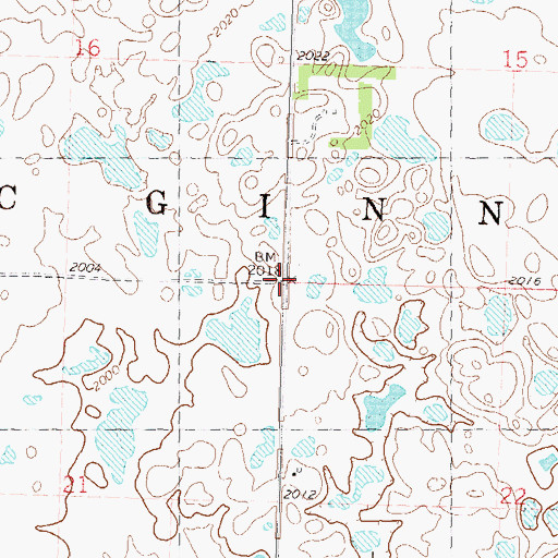 Topographic Map of Township of McGinnis, ND