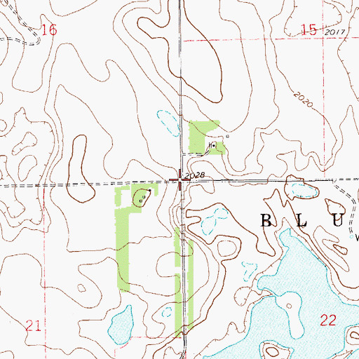 Topographic Map of Township of Blue Ridge, ND