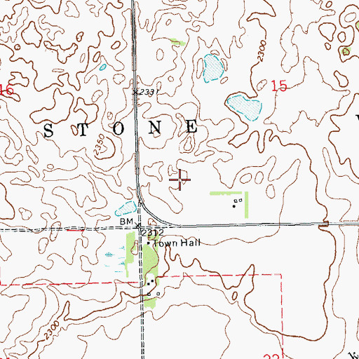 Topographic Map of Township of Stone View, ND