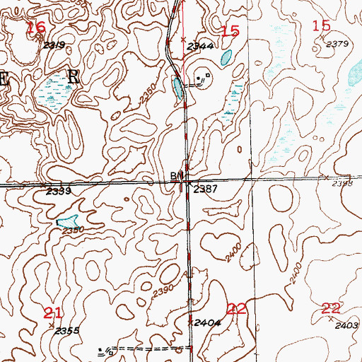 Topographic Map of Township of Border, ND