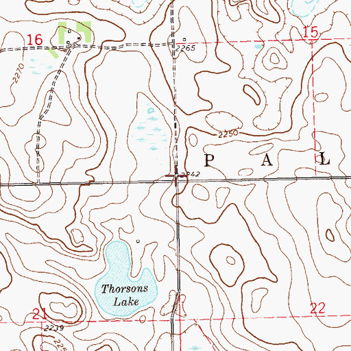 Topographic Map of Township of Palmer, ND