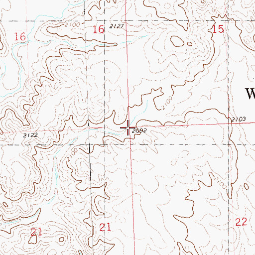 Topographic Map of Township of Wayzetta, ND