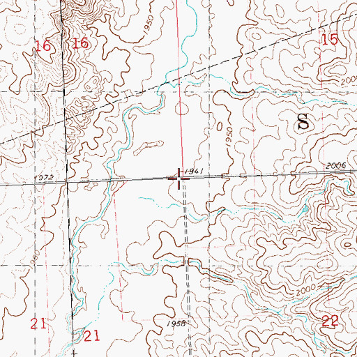 Topographic Map of Township of Shell, ND