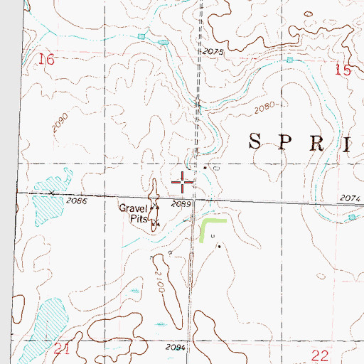 Topographic Map of Township of Spring Coulee, ND