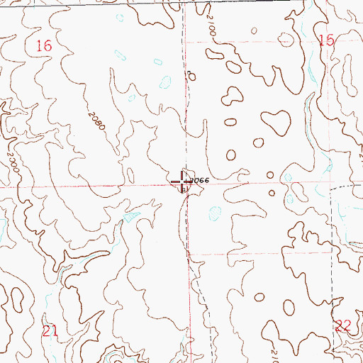 Topographic Map of Township of Farmvale, ND