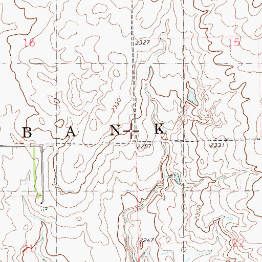 Topographic Map of Township of West Bank, ND
