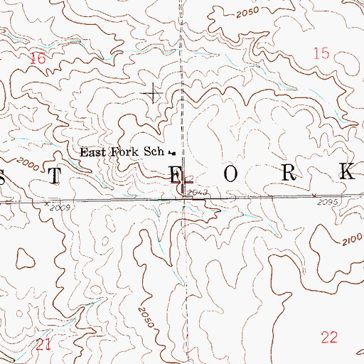 Topographic Map of Township of East Fork, ND