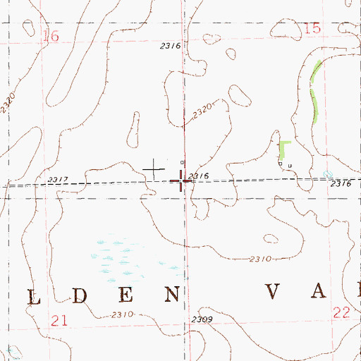 Topographic Map of Township of Golden Valley, ND
